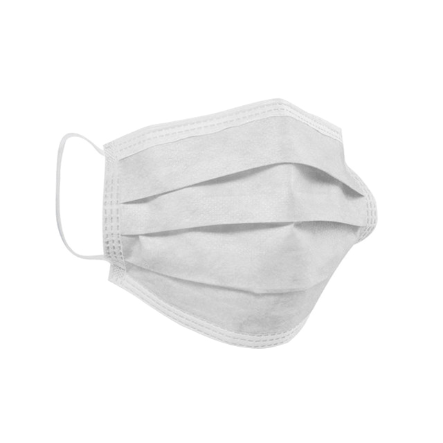 Barbijo Tableado Descartable con Tiras Fliselina Blanco