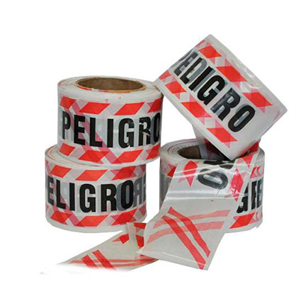 Cinta Demarcatoria Polietileno "Peligro" Roja y Blanca Rollo 8 cm x 200 mts