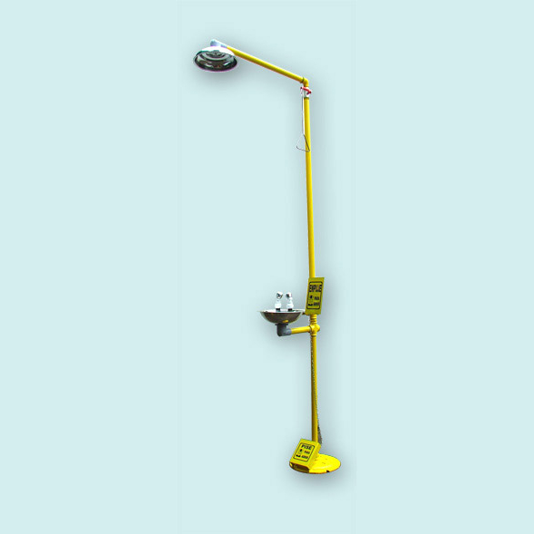 Ducha Accionamiento Manual Combinada con Lavaojos Galvanizada Pintura Epoxi