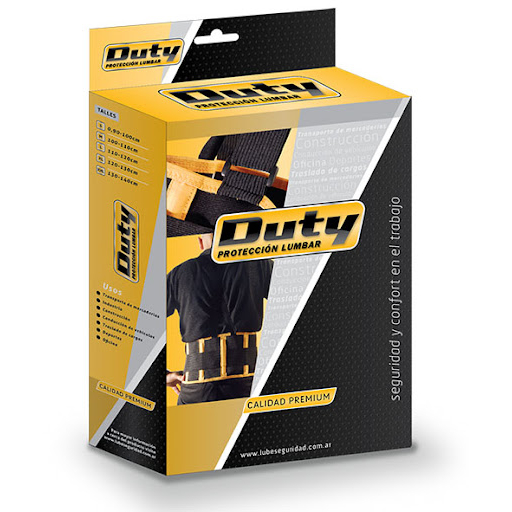 Faja Lumbar DUTY Premium 6 Ballenas Vivos Amarillos y Antides 100% Elastizada c/Estuche