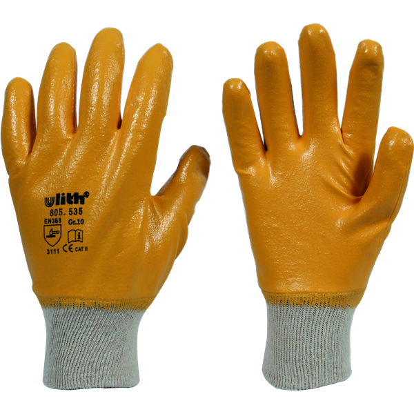 Par Guante Nitrilo Amarillo Puño Elástico IRAM