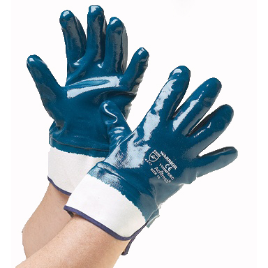 Par Guante Nitrilo Azul Puño de Lona IRAM