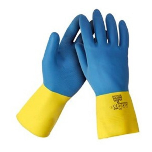 Par Guante Látex / Neoprene Bicolor Flocado Talles del 7 al 11 IRAM
