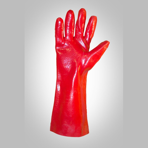 Par Guante PVC Rojo Semipesado 40 cm