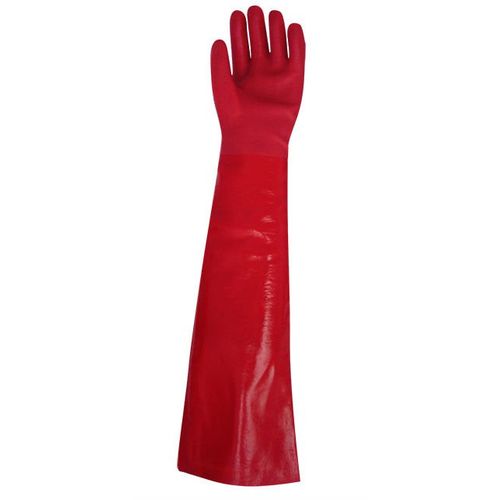 Par Guante PVC Rojo Semipesado 60 cm