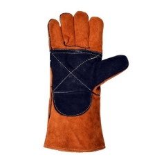 Par Guante Descarne Soldador Amarillo Forrado Nacional Costura Kevlar IRAM